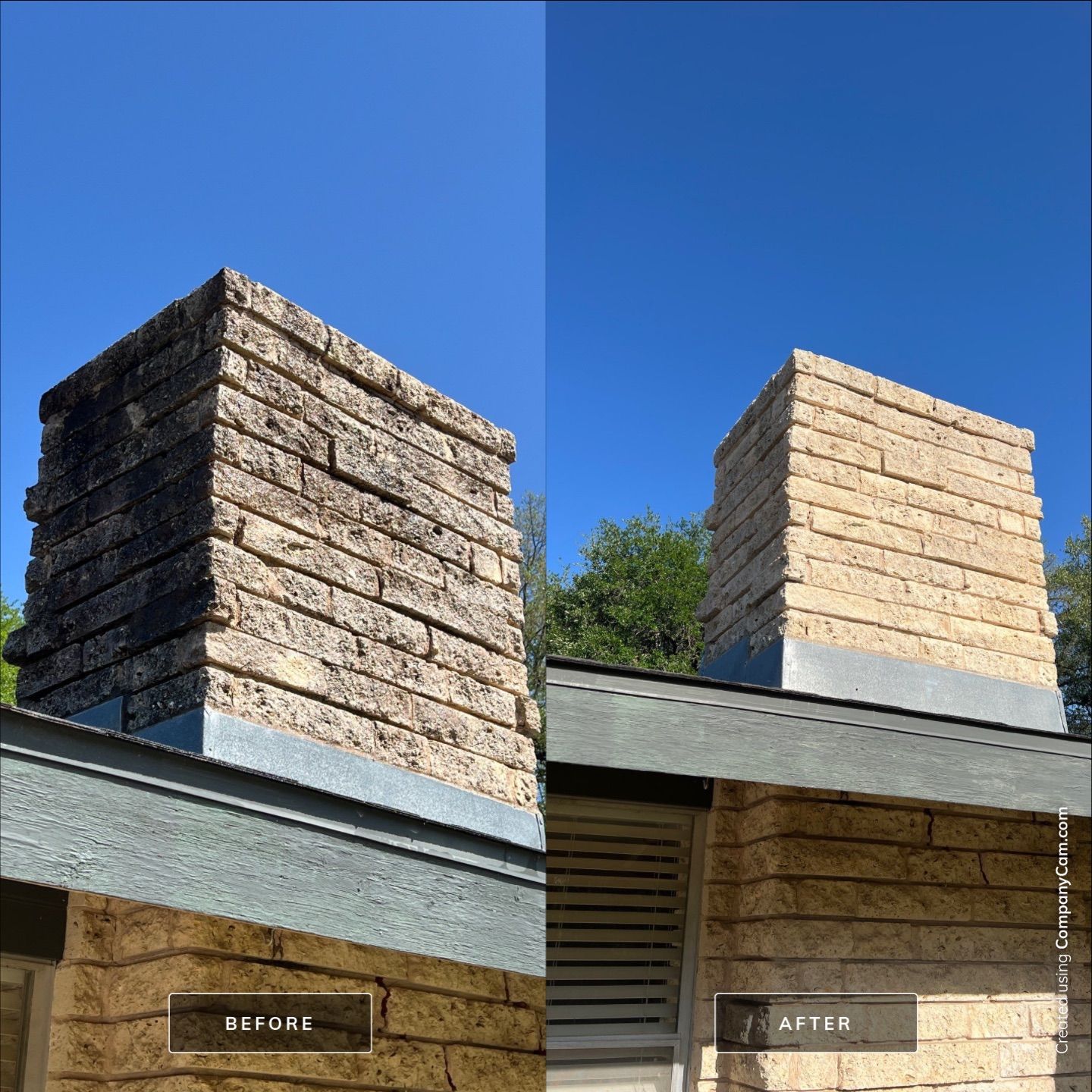 Bright Choice Restores Limestone Chimney for Real Estate Listing in San Antonio, Texas
