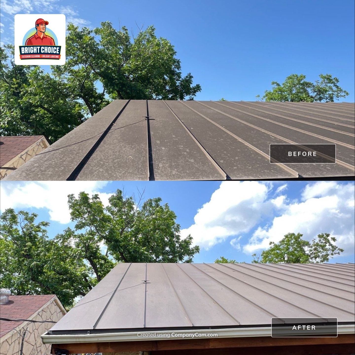 Commercial Exterior Cleaning Project – Metal Roof Soft Wash, Pressure Washing & Property Prep Services