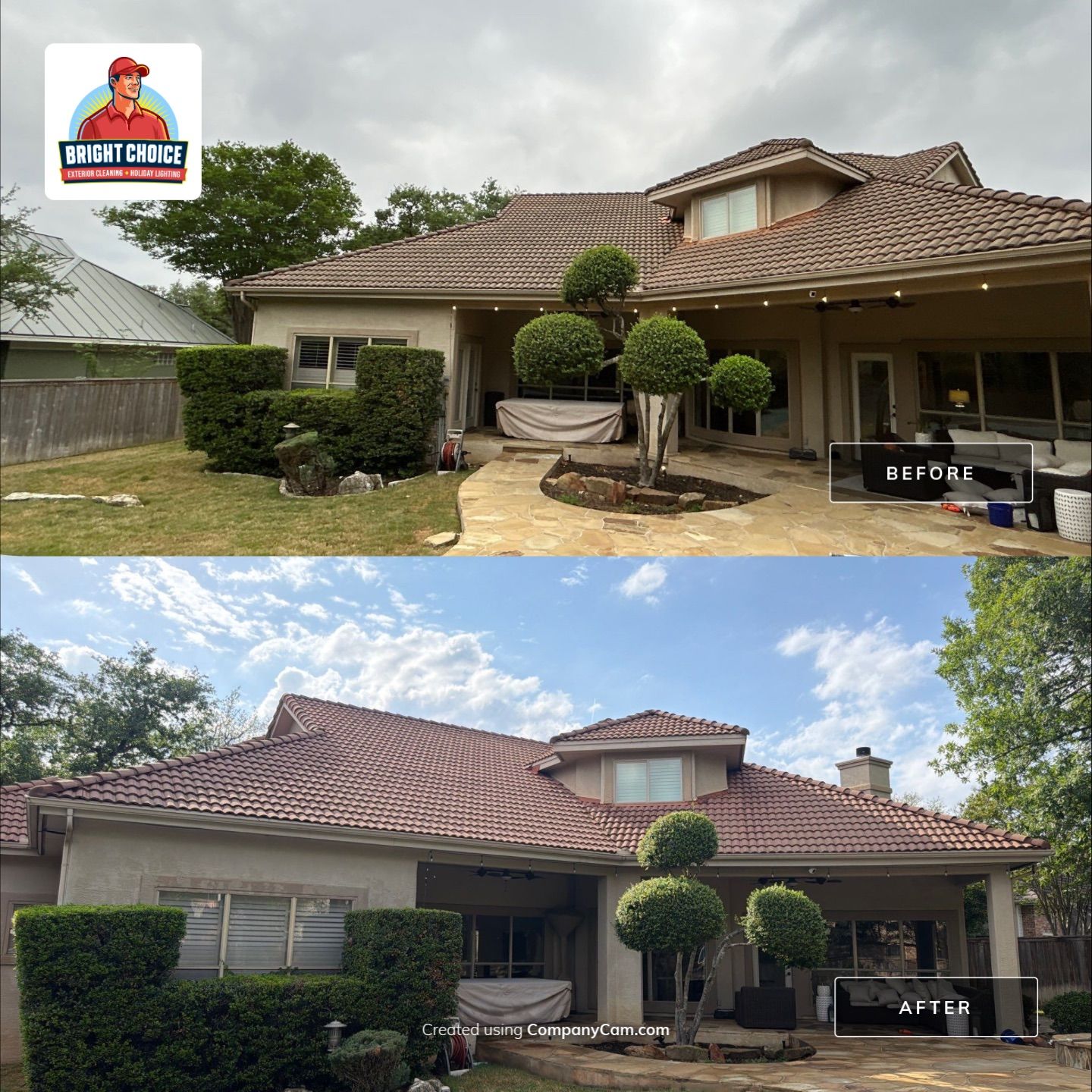 Complete Exterior Cleaning Project with 3-Year Roof Wash Warranty | Stay Bright Guarantee 