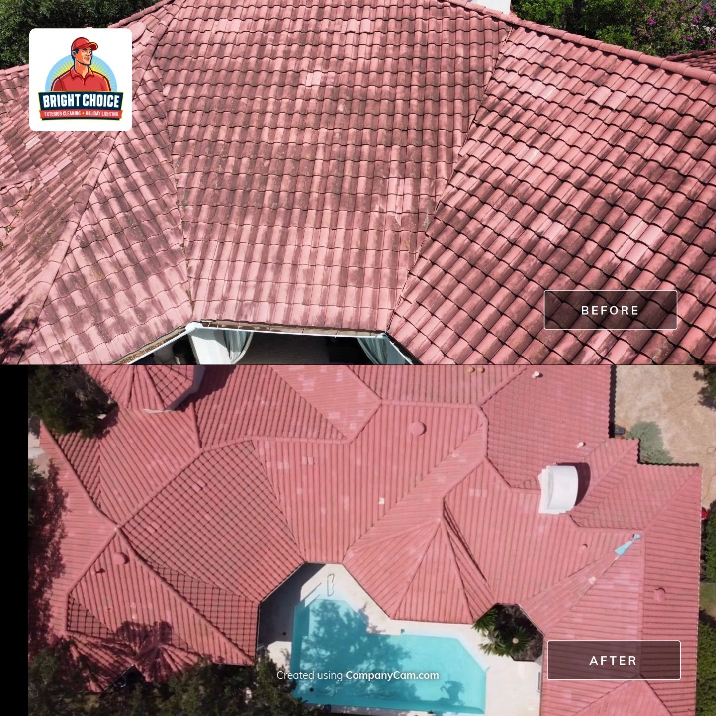 Roof Soft Wash Tile & Full Exterior Cleaning Project | San Antonio, TX