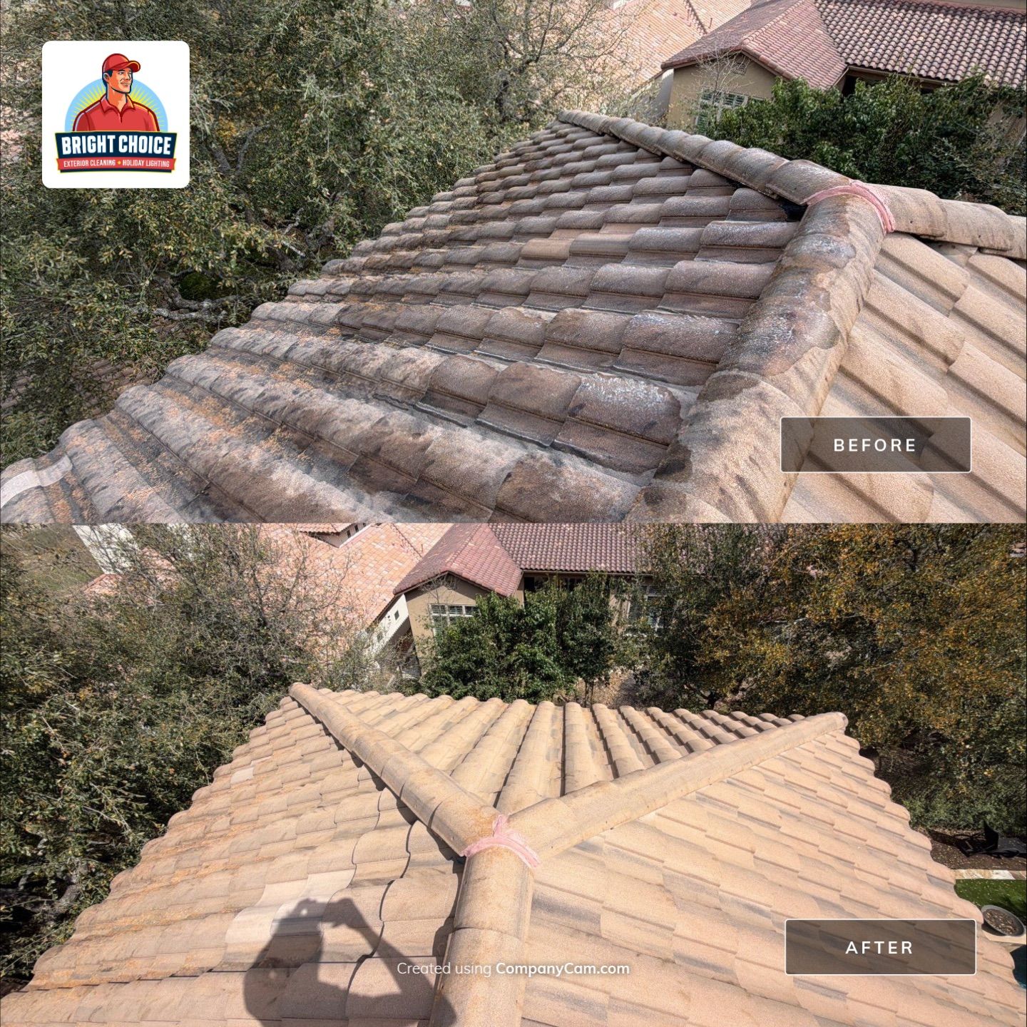 Roof Soft Wash & Driveway Pressure Washing Project